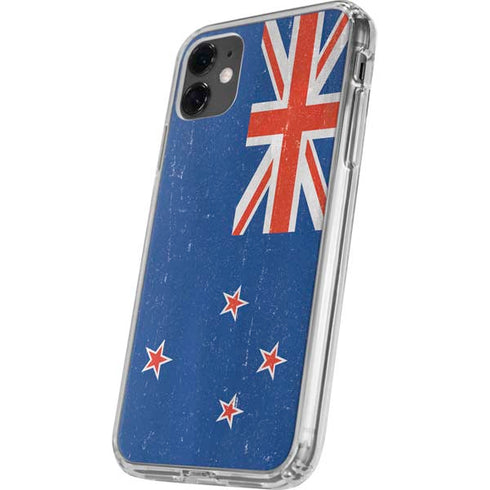 New Zealand Flag Distressed iPhone 11 Clear Case