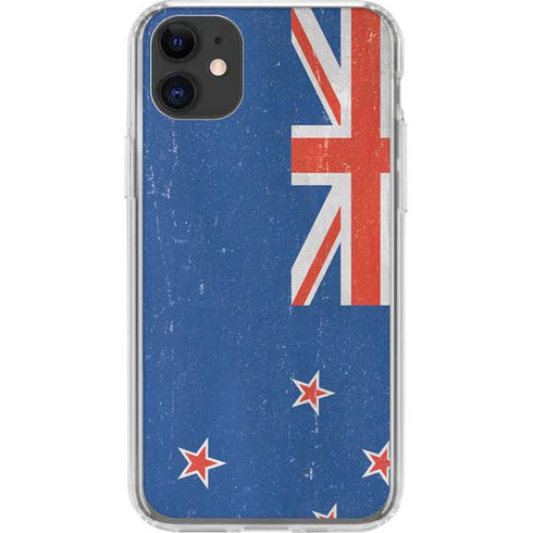 New Zealand Flag Distressed iPhone 11 Clear Case