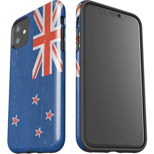 New Zealand Flag Distressed iPhone 11 Impact Case