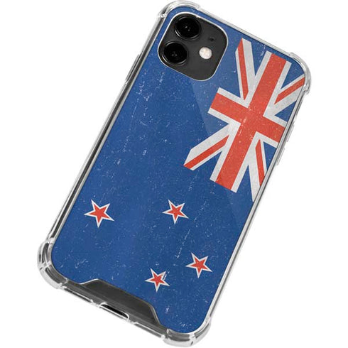New Zealand Flag Distressed iPhone 12 Clear Case