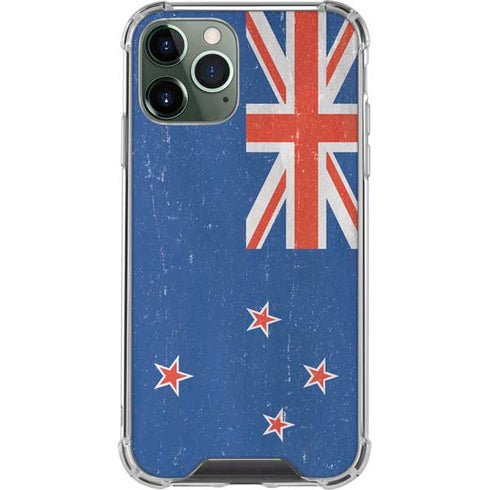 New Zealand Flag Distressed iPhone 12 Pro Clear Case