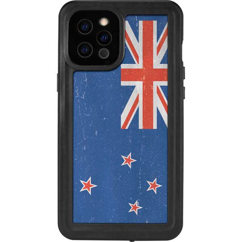 New Zealand Flag Distressed iPhone 12 Pro Max Waterproof Case