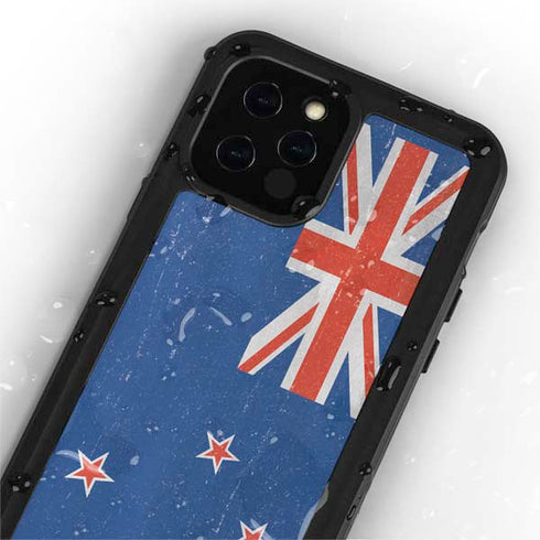 New Zealand Flag Distressed iPhone 12 Pro Max Waterproof Case