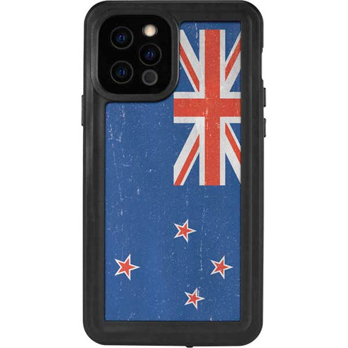 New Zealand Flag Distressed iPhone 12 Pro Waterproof Case