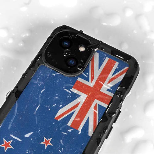 New Zealand Flag Distressed iPhone 13 Mini Waterproof Case