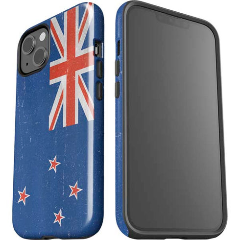 New Zealand Flag Distressed iPhone 15 Plus Impact Case