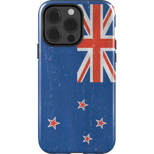 New Zealand Flag Distressed iPhone 15 Pro Impact Case