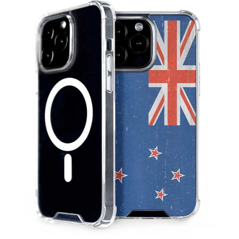 New Zealand Flag Distressed iPhone 14 Pro Max MagSafe Case