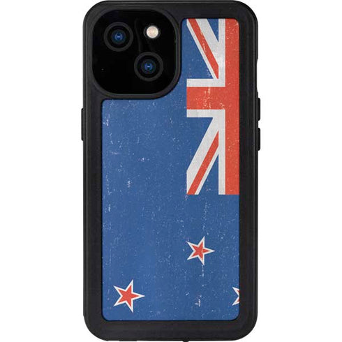 New Zealand Flag Distressed iPhone 15 Waterproof Case