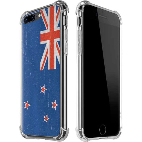 New Zealand Flag Distressed iPhone 7/8 Plus Clear Case