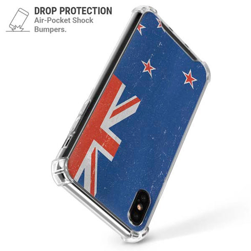 New Zealand Flag Distressed iPhone XS Max Clear Case