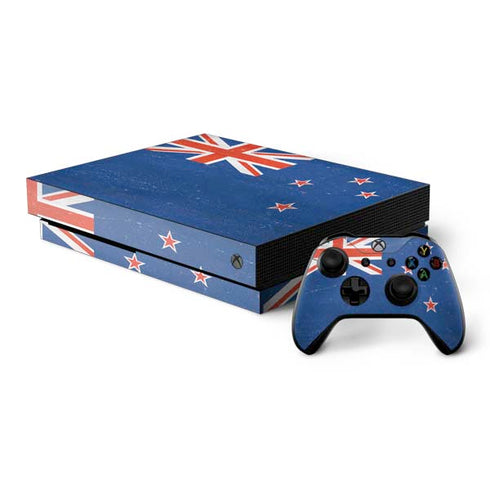 New Zealand Flag Distressed Xbox One X Bundle Skin