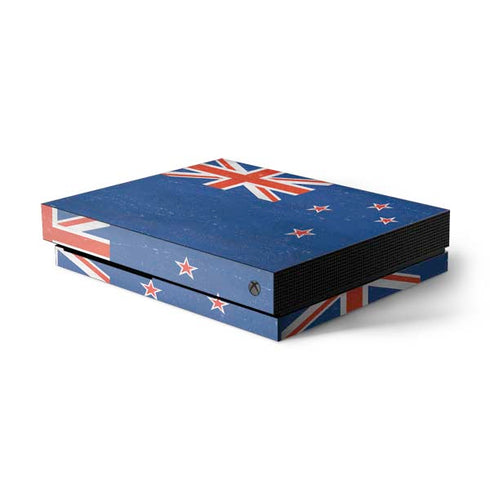 New Zealand Flag Distressed Xbox One X Console Skin