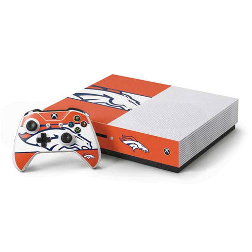 NFL Denver Broncos Zone Block Xbox One S Console and Controller Bundle Skin