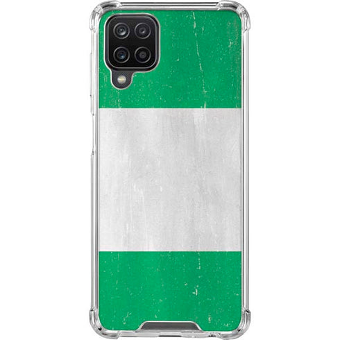 Nigeria Flag Distressed Galaxy A12 Clear Case