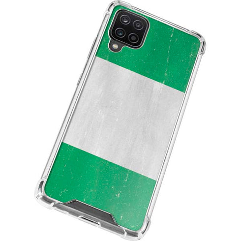 Nigeria Flag Distressed Galaxy A12 Clear Case