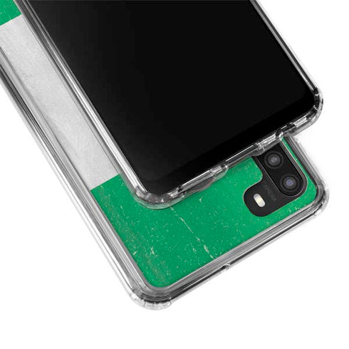 Nigeria Flag Distressed Galaxy A21 Clear Case
