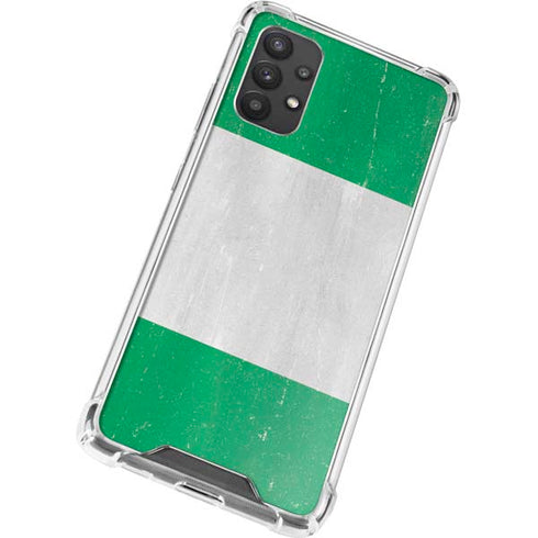 Nigeria Flag Distressed Galaxy A32 5G Clear Case