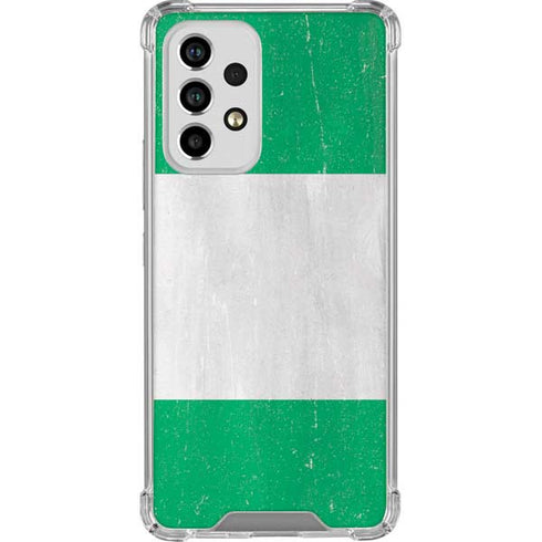 Nigeria Flag Distressed Galaxy A53 5G Clear Case
