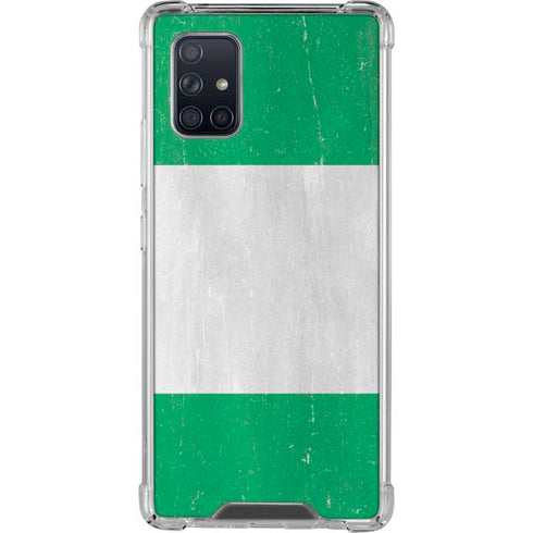 Nigeria Flag Distressed Galaxy A71 5G Clear Case