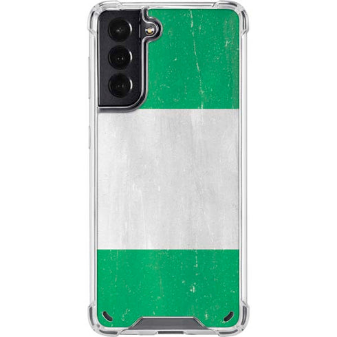 Nigeria Flag Distressed Galaxy S21 5G Clear Case