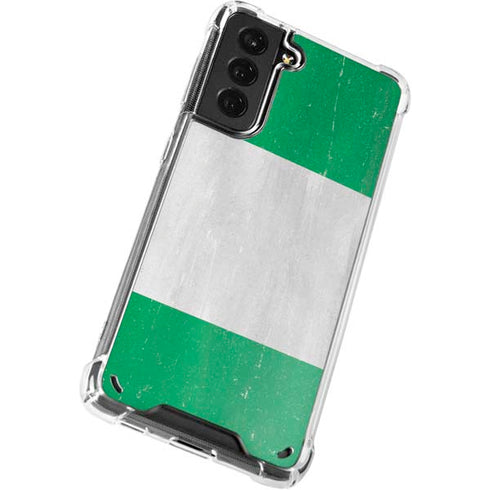 Nigeria Flag Distressed Galaxy S21 5G Clear Case