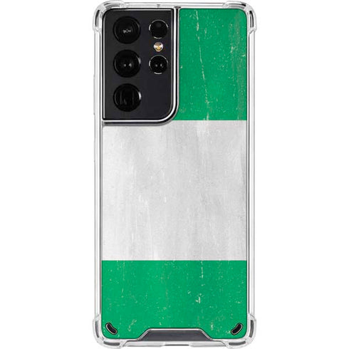 Nigeria Flag Distressed Galaxy S21 Ultra 5G Clear Case