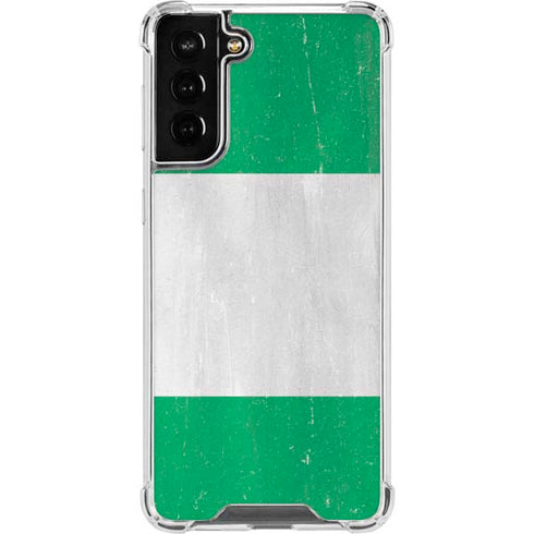 Nigeria Flag Distressed Galaxy S22 Plus Clear Case