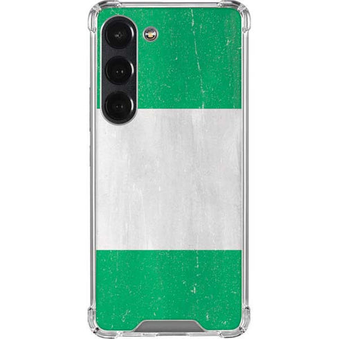 Nigeria Flag Distressed Galaxy S23 Clear Case