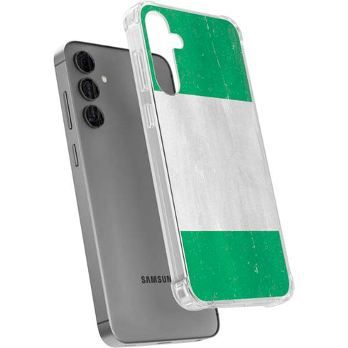 Nigeria Flag Distressed Galaxy S24 Plus Clear Case