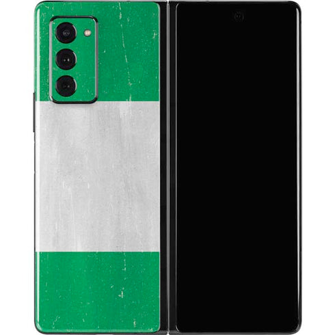 Nigeria Flag Distressed Galaxy Z Fold2 5G Skin