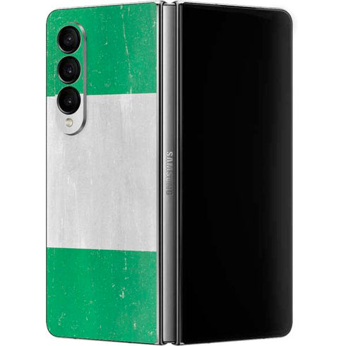 Nigeria Flag Distressed Galaxy Z Fold4 5G Skin