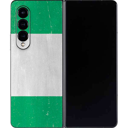 Nigeria Flag Distressed Galaxy Z Fold4 5G Skin