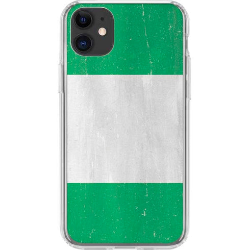 Nigeria Flag Distressed iPhone 11 Clear Case