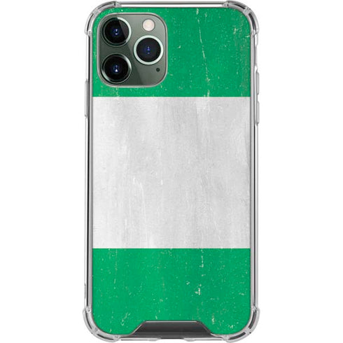 Nigeria Flag Distressed iPhone 12 Pro Clear Case