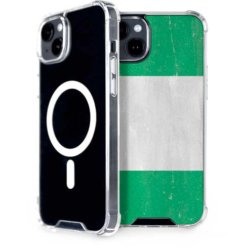 Nigeria Flag Distressed iPhone 14 Plus MagSafe Case