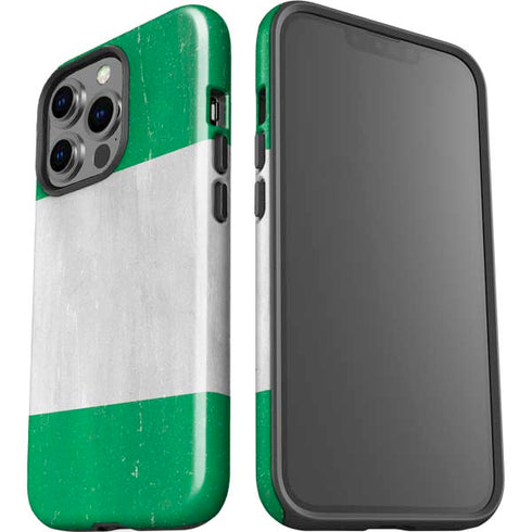 Nigeria Flag Distressed iPhone 15 Pro Impact Case
