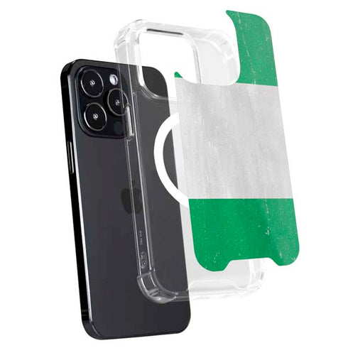 Nigeria Flag Distressed iPhone 15 Pro MagSafe Case