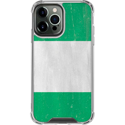 Nigeria Flag Distressed iPhone 14 Pro Max Clear Case