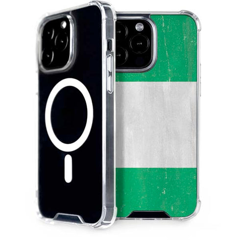 Nigeria Flag Distressed iPhone 14 Pro Max MagSafe Case