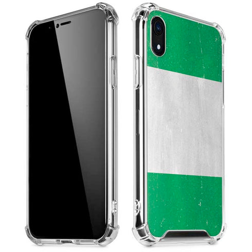 Nigeria Flag Distressed iPhone XR Clear Case