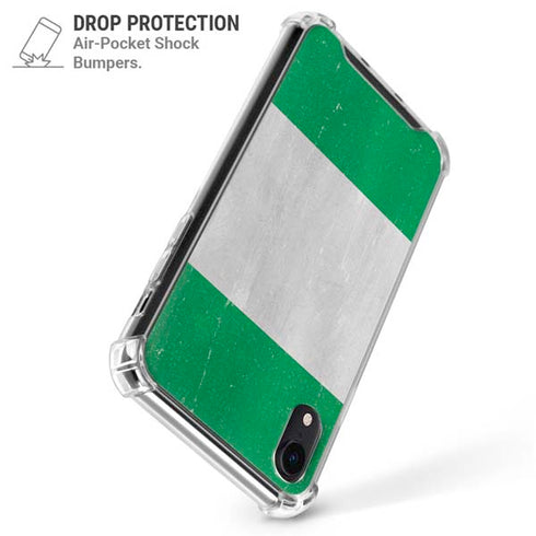 Nigeria Flag Distressed iPhone XR Clear Case
