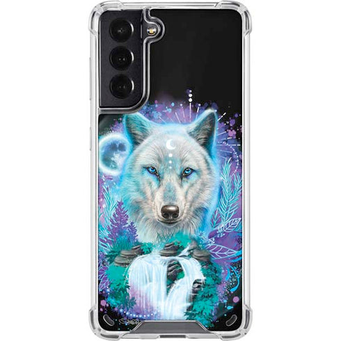 Night Wolf by Sheena Pike Galaxy S21 5G Clear Case