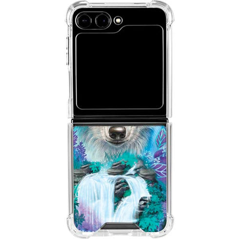 Night Wolf by Sheena Pike Galaxy Z Flip5 5G Clear Case