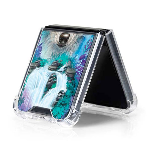 Night Wolf by Sheena Pike Galaxy Z Flip5 5G Clear Case
