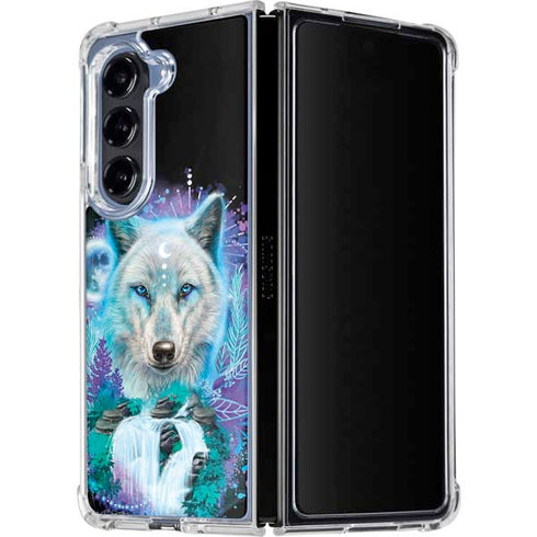 Night Wolf by Sheena Pike Galaxy Z Fold5 5G Clear Case