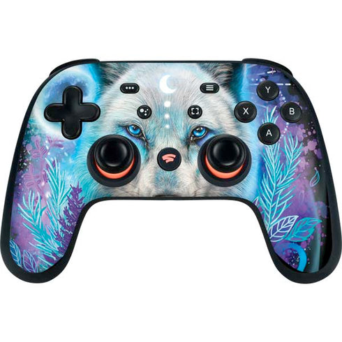 Night Wolf by Sheena Pike Google Stadia Controller Skin