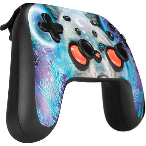Night Wolf by Sheena Pike Google Stadia Controller Skin