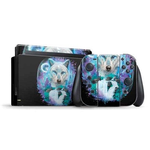 Night Wolf by Sheena Pike Nintendo Switch Bundle Skin