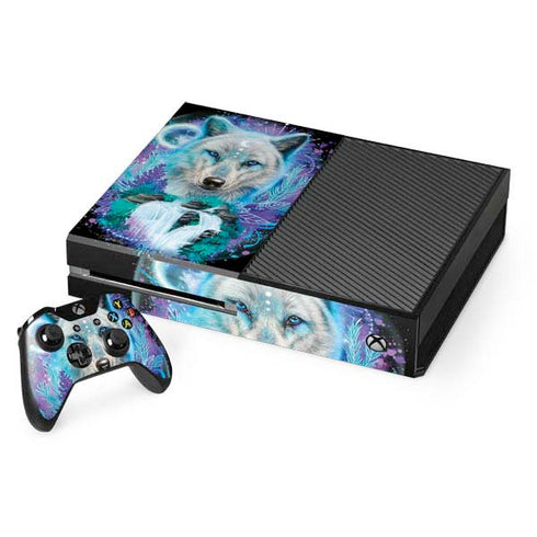 Night Wolf by Sheena Pike Xbox One Console and Controller Bundle Skin